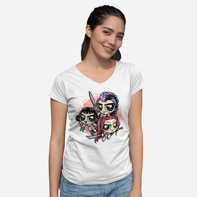 The Power Of Music-Womens-V-Neck-Tee-glitchygorilla