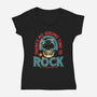 No Wrong Time To Rock-Womens-V-Neck-Tee-teesgeex