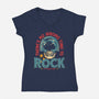 No Wrong Time To Rock-Womens-V-Neck-Tee-teesgeex