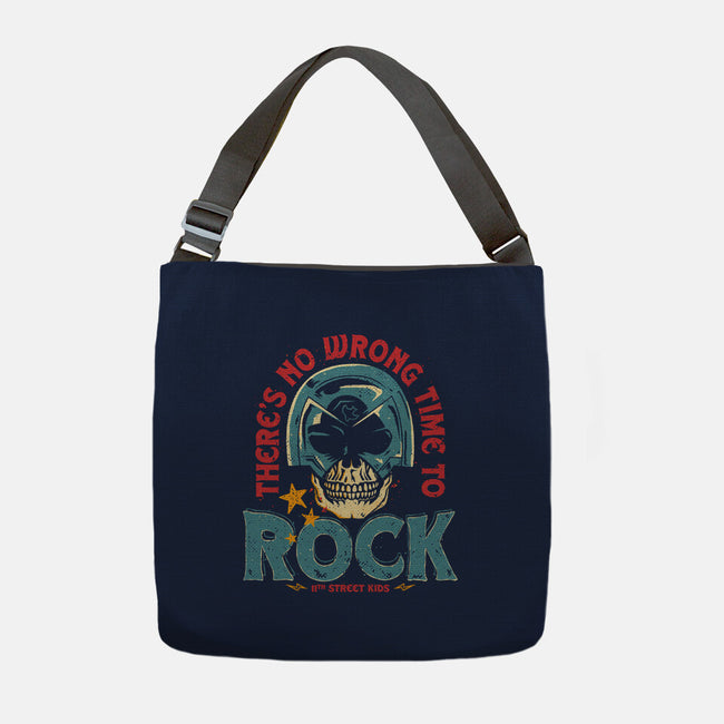 No Wrong Time To Rock-None-Adjustable Tote-Bag-teesgeex