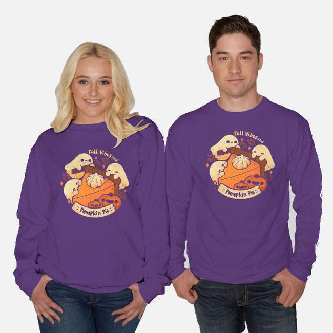Fall Vibes And Pumpkin Pie-Unisex-Crew Neck-Sweatshirt-xMorfina