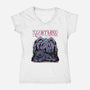 Will Not Miss-Womens-V-Neck-Tee-glitchygorilla