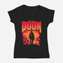 Temple Of Doom-Womens-V-Neck-Tee-rocketman_art