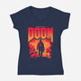 Temple Of Doom-Womens-V-Neck-Tee-rocketman_art