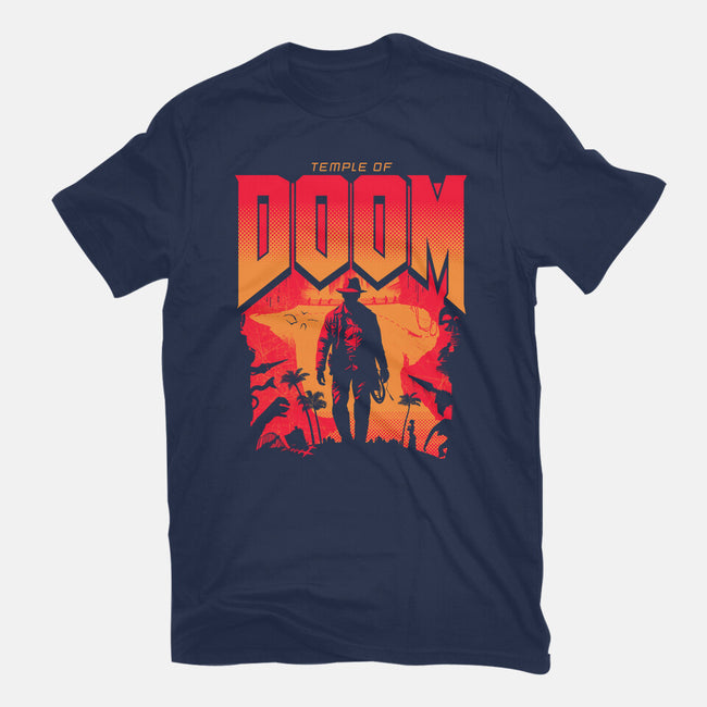 Temple Of Doom-Womens-Basic-Tee-rocketman_art