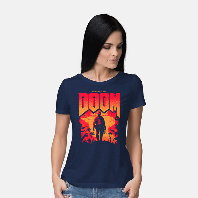 Temple Of Doom-Womens-Basic-Tee-rocketman_art