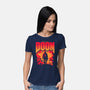 Temple Of Doom-Womens-Basic-Tee-rocketman_art