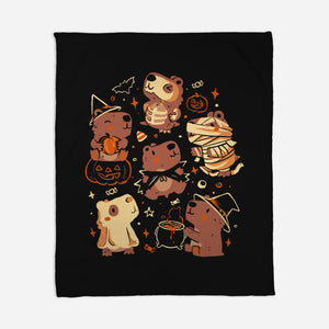 Spooky Capys-None-Fleece-Blanket-eduely