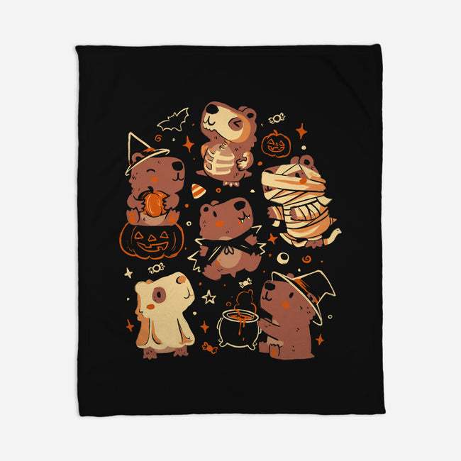 Spooky Capys-None-Fleece-Blanket-eduely