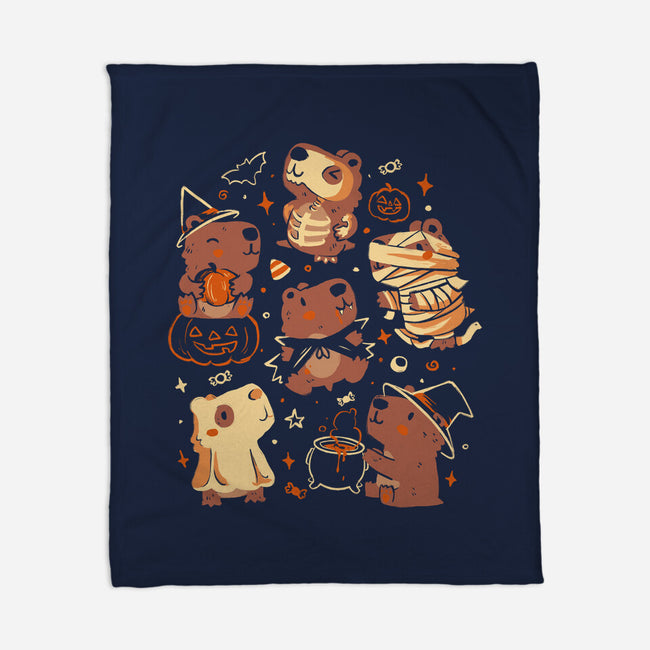 Spooky Capys-None-Fleece-Blanket-eduely