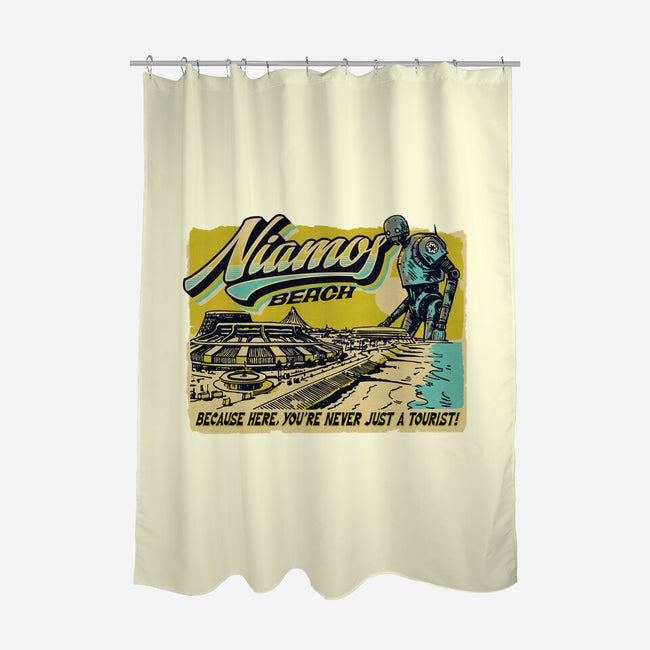 Niamos Beach-None-Polyester-Shower Curtain-Wheels