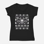 Folk Bat Ugly Sweater-Womens-V-Neck-Tee-NemiMakeit