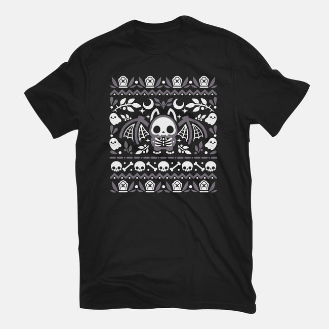 Folk Bat Ugly Sweater-Womens-Basic-Tee-NemiMakeit