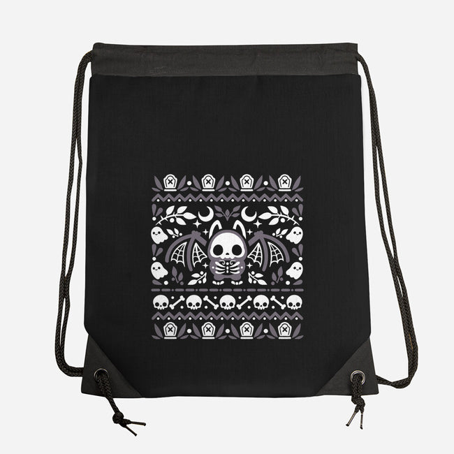 Folk Bat Ugly Sweater-None-Drawstring-Bag-NemiMakeit