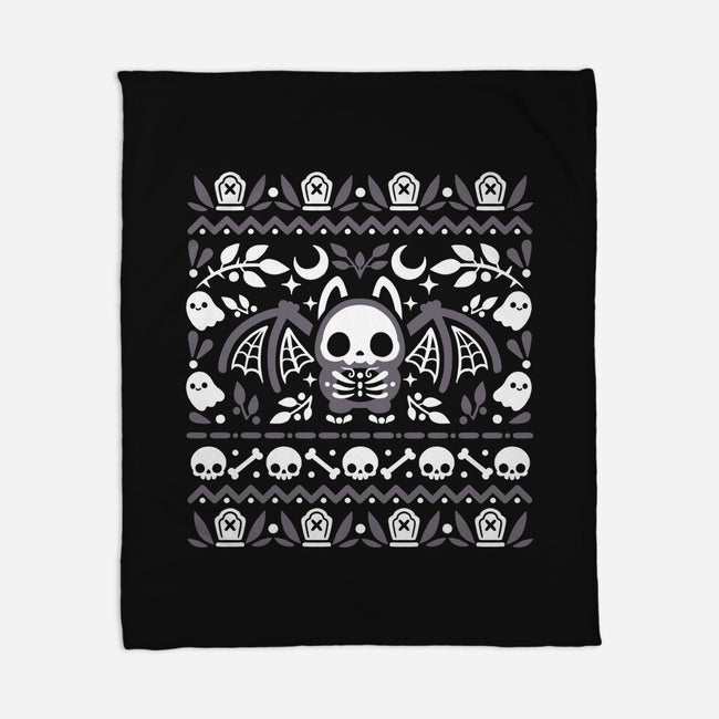 Folk Bat Ugly Sweater-None-Fleece-Blanket-NemiMakeit