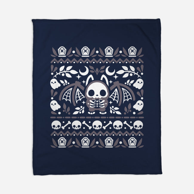 Folk Bat Ugly Sweater-None-Fleece-Blanket-NemiMakeit