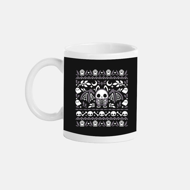 Folk Bat Ugly Sweater-None-Mug-Drinkware-NemiMakeit