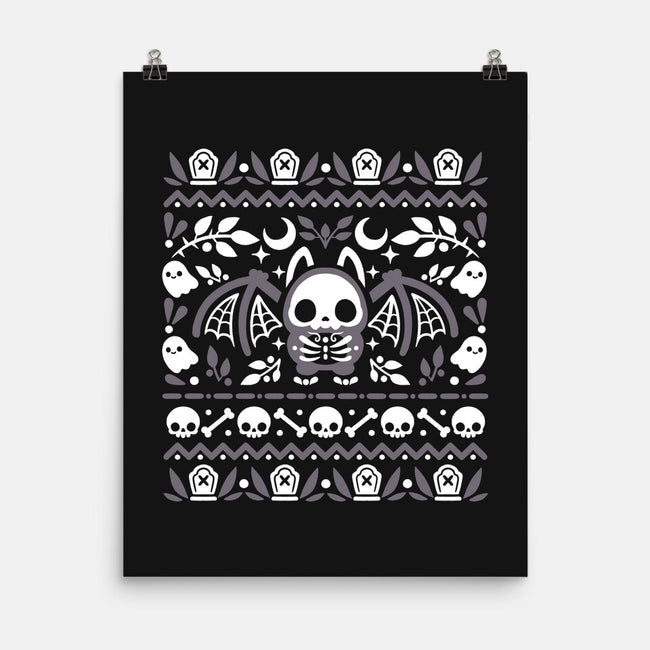 Folk Bat Ugly Sweater-None-Matte-Poster-NemiMakeit