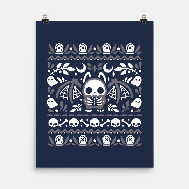 Folk Bat Ugly Sweater-None-Matte-Poster-NemiMakeit