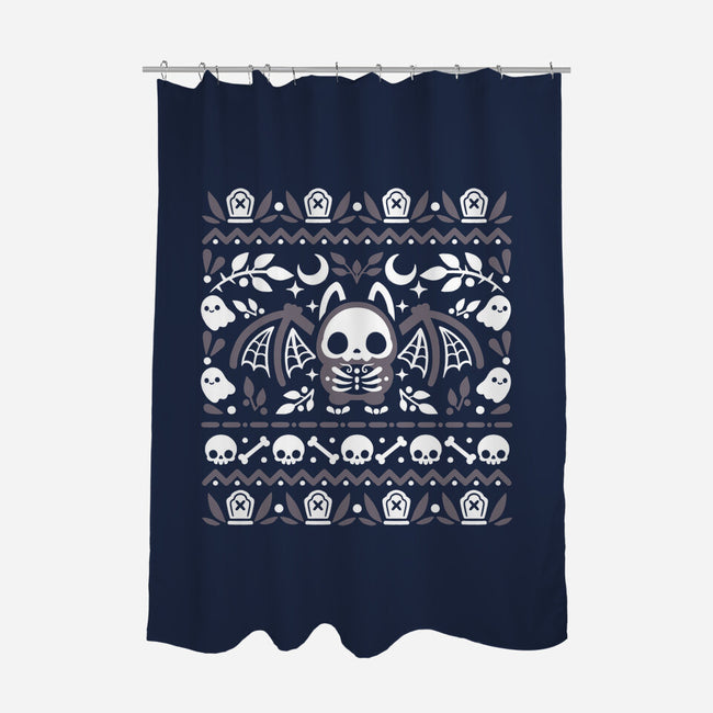 Folk Bat Ugly Sweater-None-Polyester-Shower Curtain-NemiMakeit