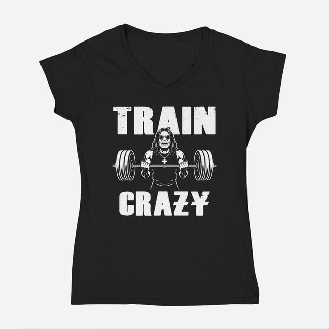 Train Crazy-Womens-V-Neck-Tee-Boggs Nicolas