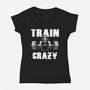 Train Crazy-Womens-V-Neck-Tee-Boggs Nicolas