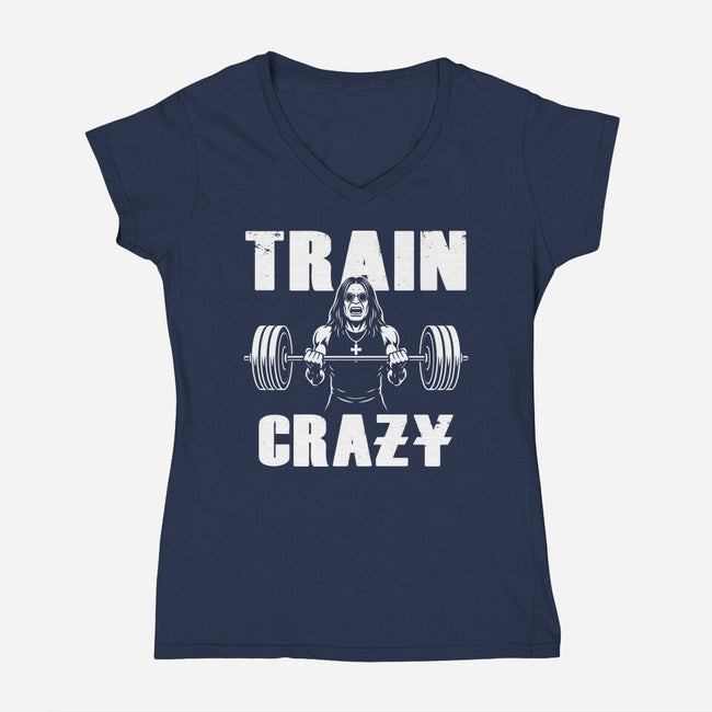 Train Crazy-Womens-V-Neck-Tee-Boggs Nicolas