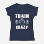 Train Crazy-Womens-V-Neck-Tee-Boggs Nicolas
