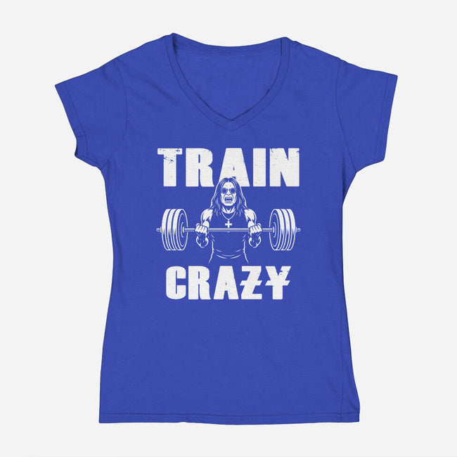Train Crazy-Womens-V-Neck-Tee-Boggs Nicolas