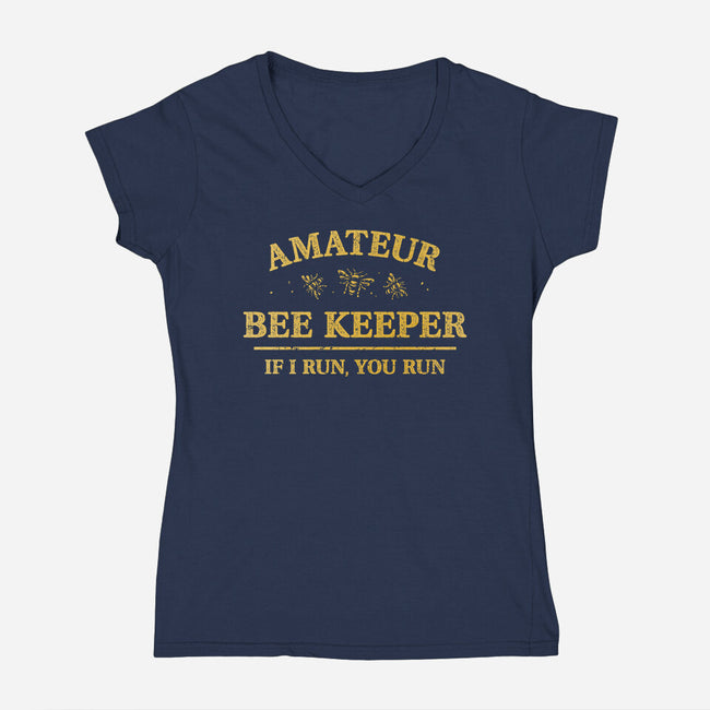 Amateur Bee Keeper-Womens-V-Neck-Tee-kg07