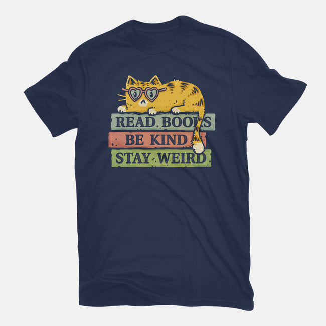 Read Books And Stay Weird-Womens-Basic-Tee-kg07
