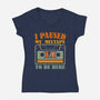 I Paused My Mixtape-Womens-V-Neck-Tee-erion_designs