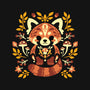 Folk Red Panda Autumn-None-Matte-Poster-NemiMakeit