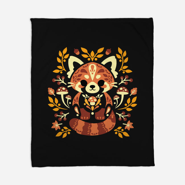Folk Red Panda Autumn-None-Fleece-Blanket-NemiMakeit