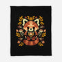 Folk Red Panda Autumn-None-Fleece-Blanket-NemiMakeit