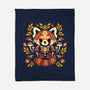 Folk Red Panda Autumn-None-Fleece-Blanket-NemiMakeit