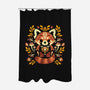 Folk Red Panda Autumn-None-Polyester-Shower Curtain-NemiMakeit