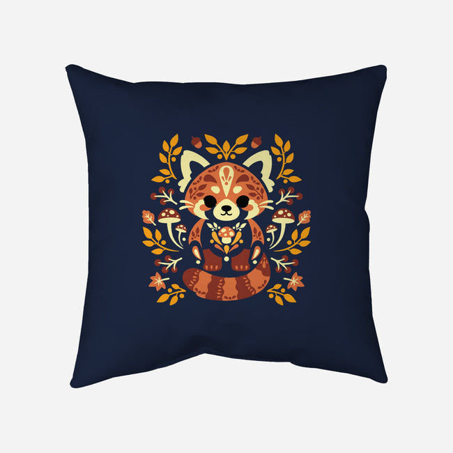 Folk Red Panda Autumn-None-Removable Cover w Insert-Throw Pillow-NemiMakeit