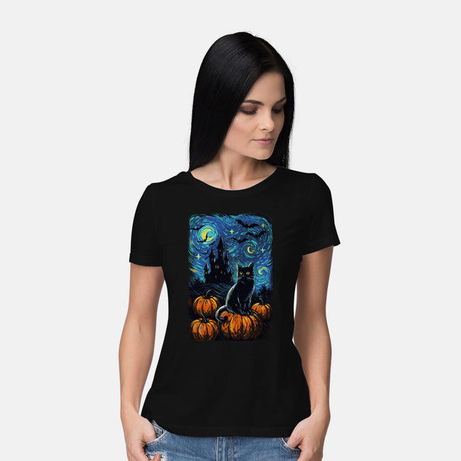Halloween Starrynight-Womens-Basic-Tee-fanfabio