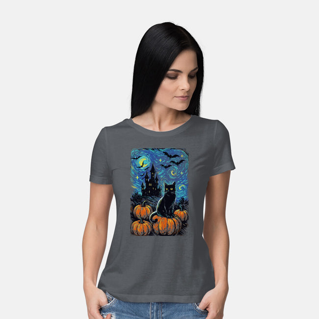 Halloween Starrynight-Womens-Basic-Tee-fanfabio