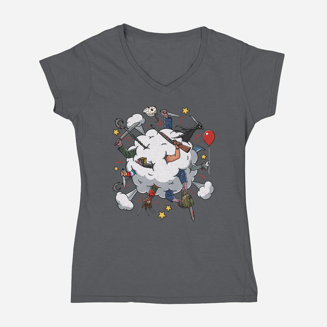 Slashers Fight-Womens-V-Neck-Tee-Getsousa!