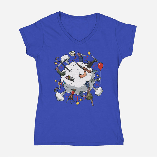 Slashers Fight-Womens-V-Neck-Tee-Getsousa!