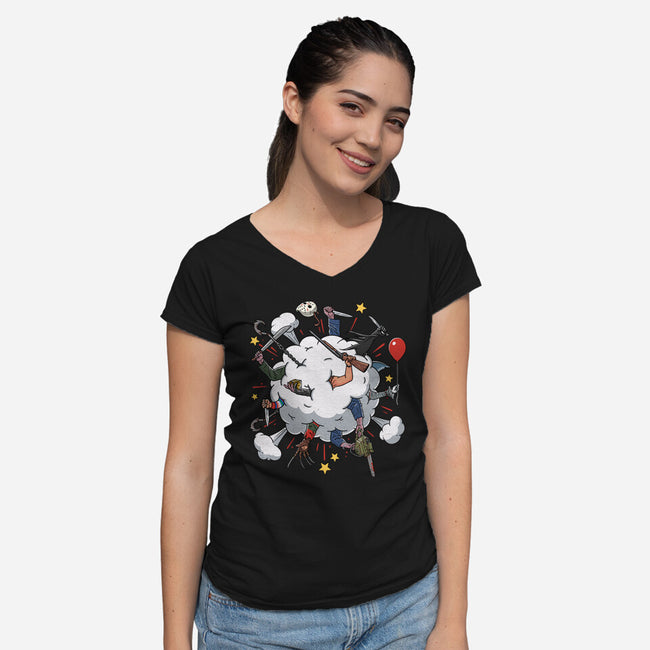 Slashers Fight-Womens-V-Neck-Tee-Getsousa!