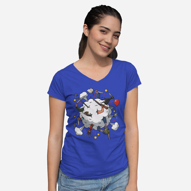 Slashers Fight-Womens-V-Neck-Tee-Getsousa!