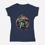 Adventure Of The Toad-Womens-V-Neck-Tee-glitchygorilla