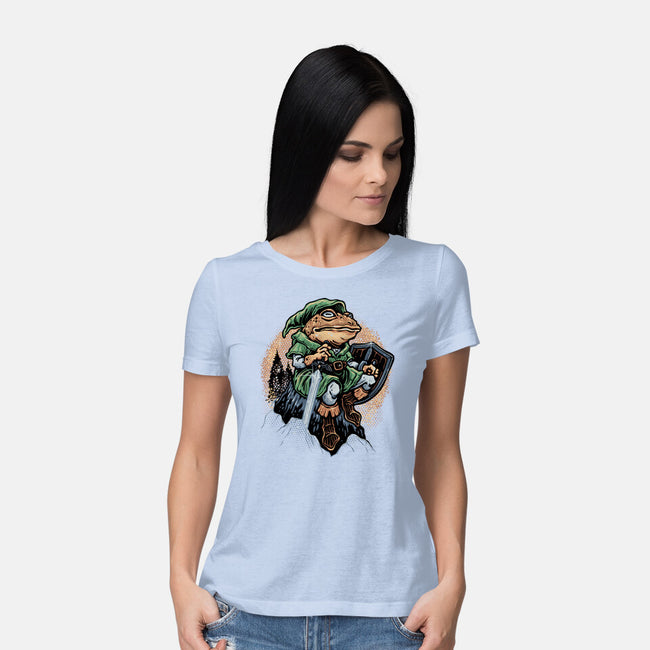 Adventure Of The Toad-Womens-Basic-Tee-glitchygorilla