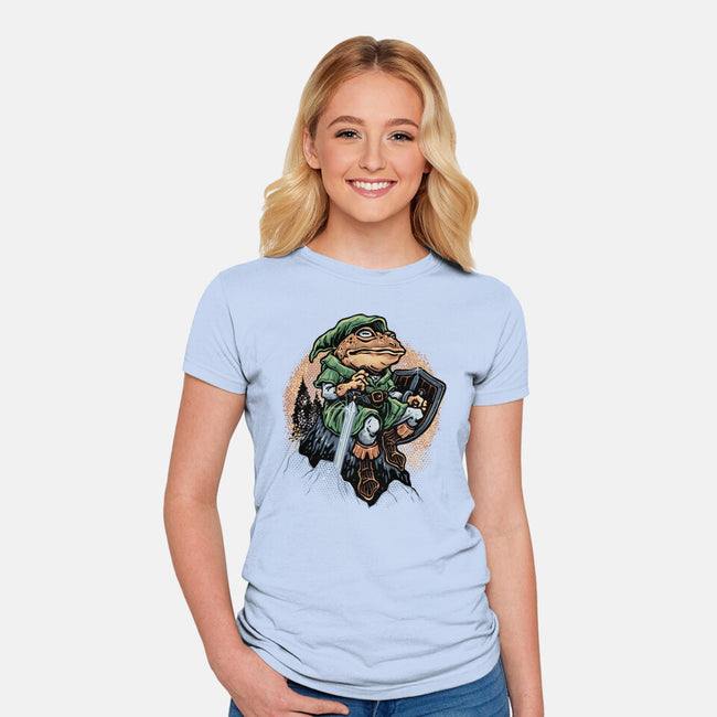 Adventure Of The Toad-Womens-Fitted-Tee-glitchygorilla