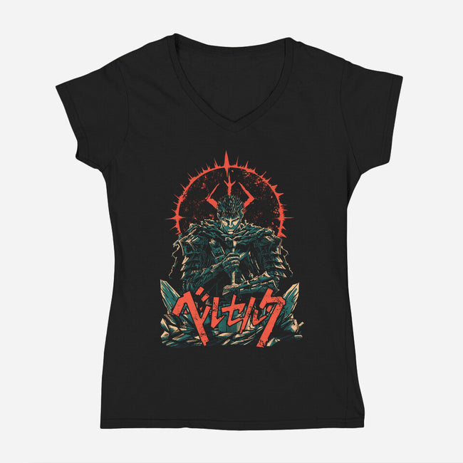 The Lone Warrior-Womens-V-Neck-Tee-Diego Oliver