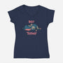 Not Today Stitch-Womens-V-Neck-Tee-rocketman_art
