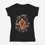 Dragon Hero-Womens-V-Neck-Tee-Skullpy